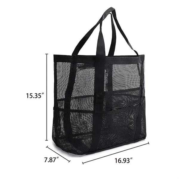 Durable Nylon Beach Bag Hand-Held Mesh Duffel Travel Tote - Durable Nylon Beach Bag Hand-Held Mesh Duffel Travel Tote - Image 1 of 7