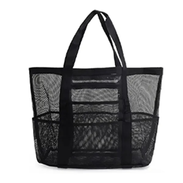 Durable Nylon Beach Bag Hand-Held Mesh Duffel Travel Tote - Durable Nylon Beach Bag Hand-Held Mesh Duffel Travel Tote - Image 4 of 7