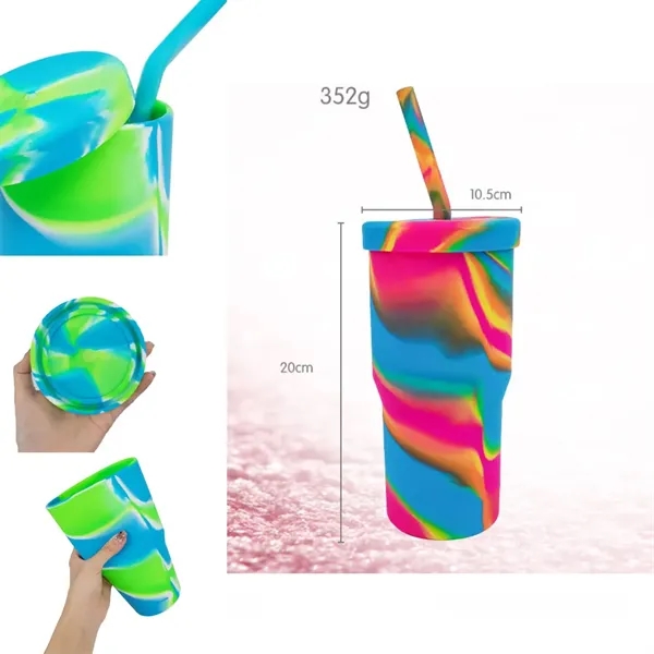 Silicone 32oz Straw Tumbler - Silicone 32oz Straw Tumbler - Image 1 of 5