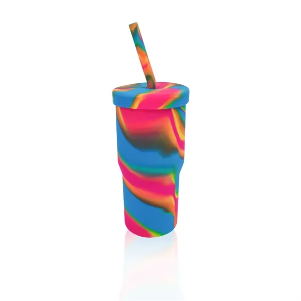 Silicone 32oz Straw Tumbler - Silicone 32oz Straw Tumbler - Image 2 of 5