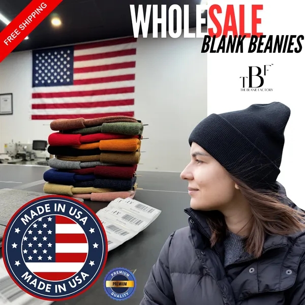 Made in USA Beanie Skully Knit Cap Winter Hat Custom / Blank - Made in USA Beanie Skully Knit Cap Winter Hat Custom / Blank - Image 21 of 22