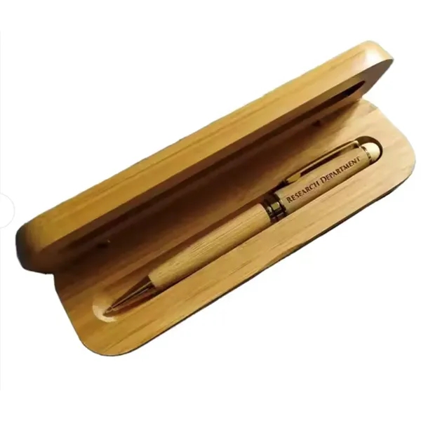 Eco-Friendly Bamboo Wood Pen & Case Executive Gift Set - Eco-Friendly Bamboo Wood Pen & Case Executive Gift Set - Image 3 of 3
