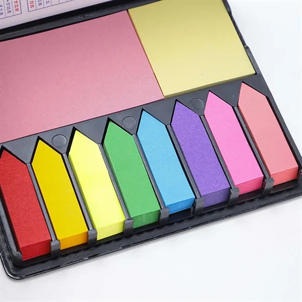 Leather Cover Multi-Color Assortment Sticky Note W/ Calendar - Leather Cover Multi-Color Assortment Sticky Note W/ Calendar - Image 1 of 8