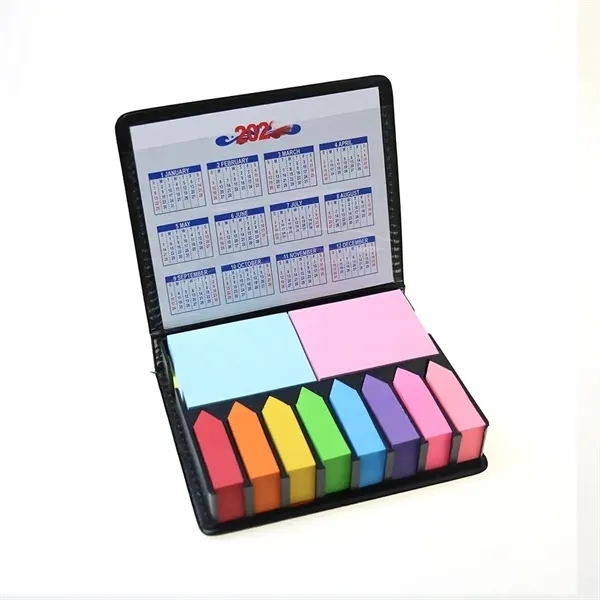 Leather Cover Multi-Color Assortment Sticky Note W/ Calendar - Leather Cover Multi-Color Assortment Sticky Note W/ Calendar - Image 3 of 8
