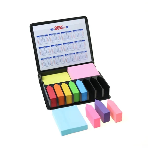 Leather Cover Multi-Color Assortment Sticky Note W/ Calendar - Leather Cover Multi-Color Assortment Sticky Note W/ Calendar - Image 7 of 8