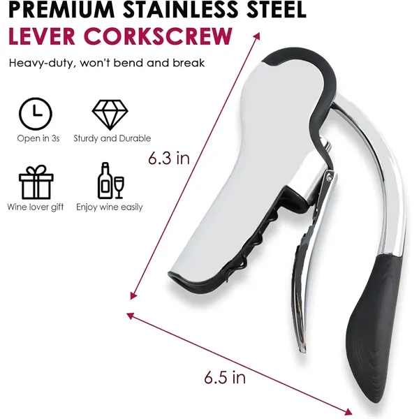 Stainless Steel Wine Bottle Opener - Stainless Steel Wine Bottle Opener - Image 2 of 4