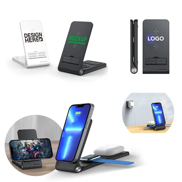 Foldable 3 in 1 Wireless Charging Stand - Foldable 3 in 1 Wireless Charging Stand - Image 0 of 1