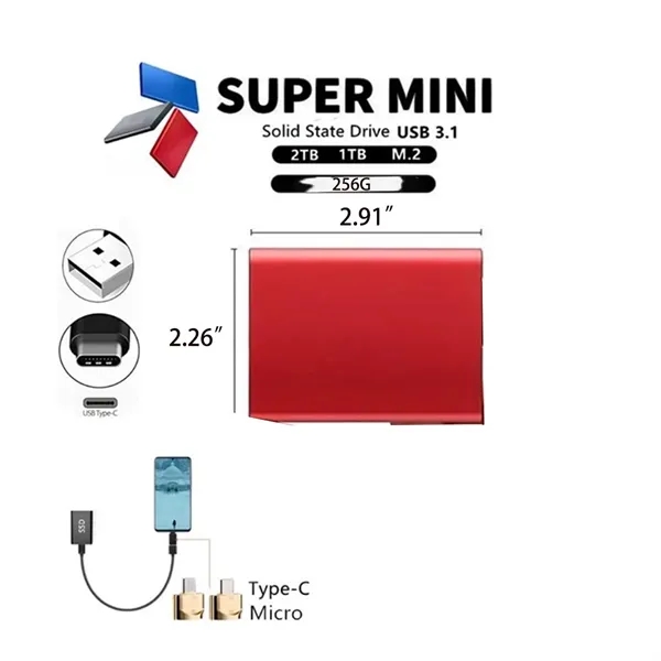 USB Portable External Flash SSD 256G Hard Drive - USB Portable External Flash SSD 256G Hard Drive - Image 1 of 5