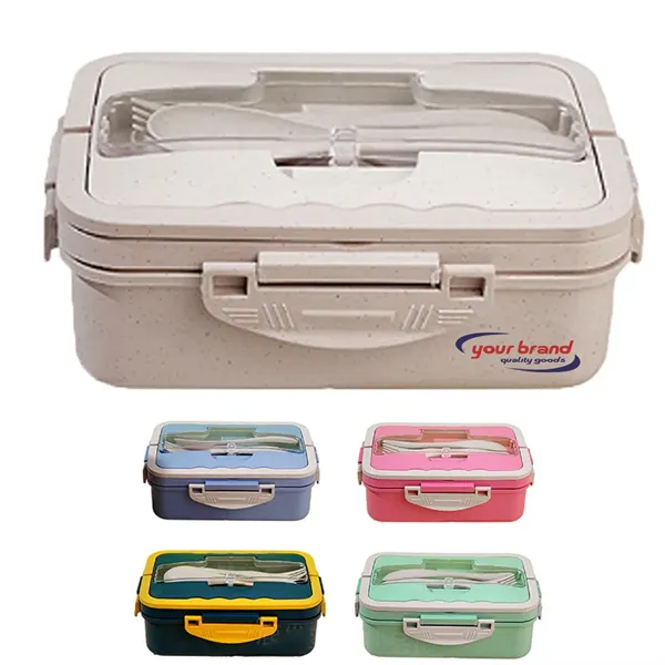 Bento Lunch Box Tableware Set Wheat Straw Material - Bento Lunch Box Tableware Set Wheat Straw Material - Image 0 of 7