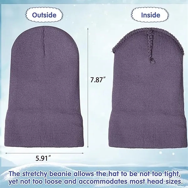 Customizable Knitted Cuff Beanie Loose Soft Ski Hat Unisex - Customizable Knitted Cuff Beanie Loose Soft Ski Hat Unisex - Image 1 of 2