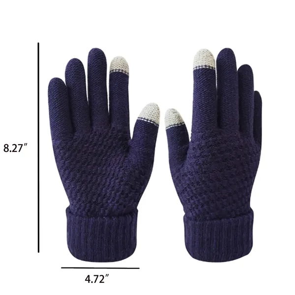Customizable Warm Knitted Full Finger Gloves Winter Outdoor - Customizable Warm Knitted Full Finger Gloves Winter Outdoor - Image 1 of 6