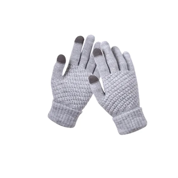 Customizable Warm Knitted Full Finger Gloves Winter Outdoor - Customizable Warm Knitted Full Finger Gloves Winter Outdoor - Image 2 of 6