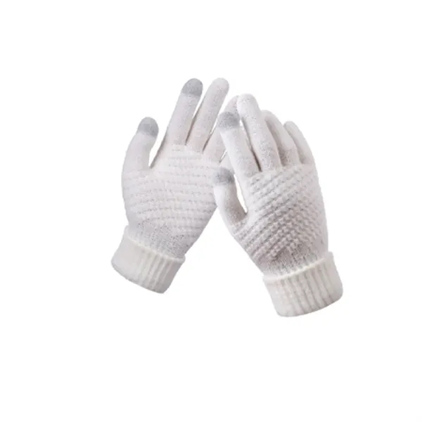 Customizable Warm Knitted Full Finger Gloves Winter Outdoor - Customizable Warm Knitted Full Finger Gloves Winter Outdoor - Image 3 of 6