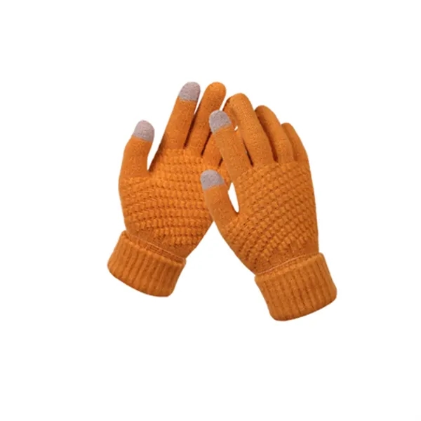 Customizable Warm Knitted Full Finger Gloves Winter Outdoor - Customizable Warm Knitted Full Finger Gloves Winter Outdoor - Image 5 of 6