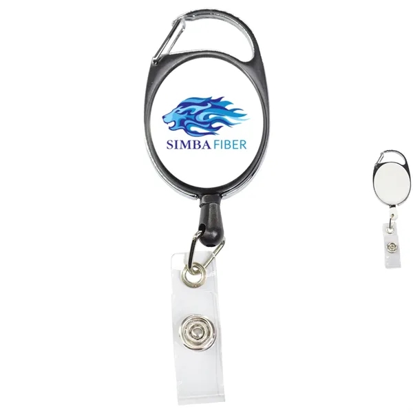 One button Recovery Oval Carabiner Badge Reel w/ Plain Back - One button Recovery Oval Carabiner Badge Reel w/ Plain Back - Image 0 of 4