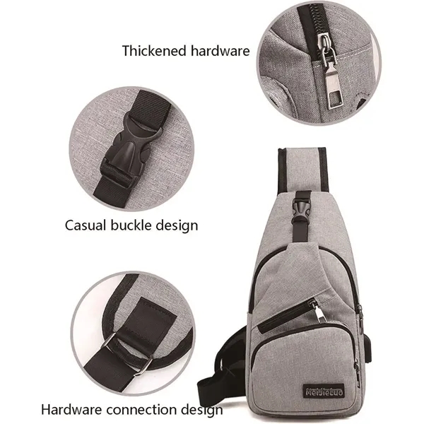 Waterproof Sling Backpack Bag with USB Charging Port - Waterproof Sling Backpack Bag with USB Charging Port - Image 3 of 5