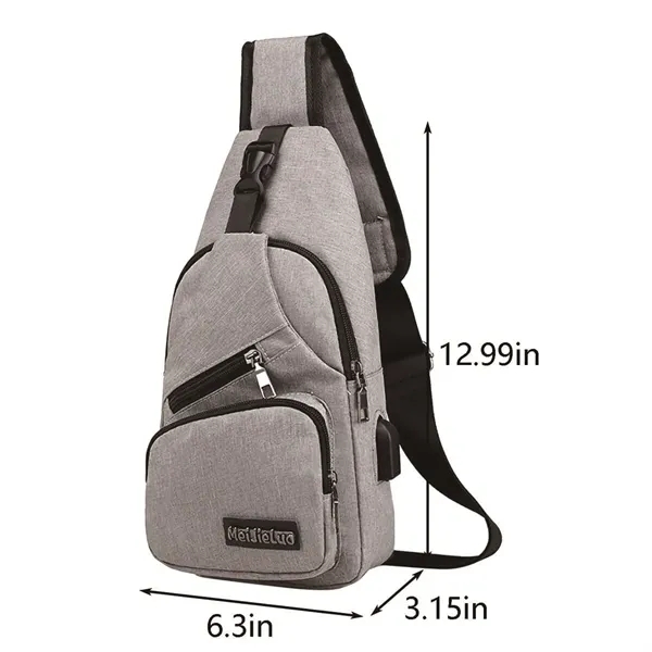 Waterproof Sling Backpack Bag with USB Charging Port - Waterproof Sling Backpack Bag with USB Charging Port - Image 1 of 5