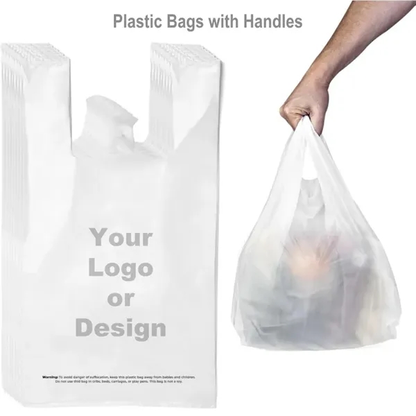 Custom Plastic T-Shirt Bags - Custom Plastic T-Shirt Bags - Image 0 of 2
