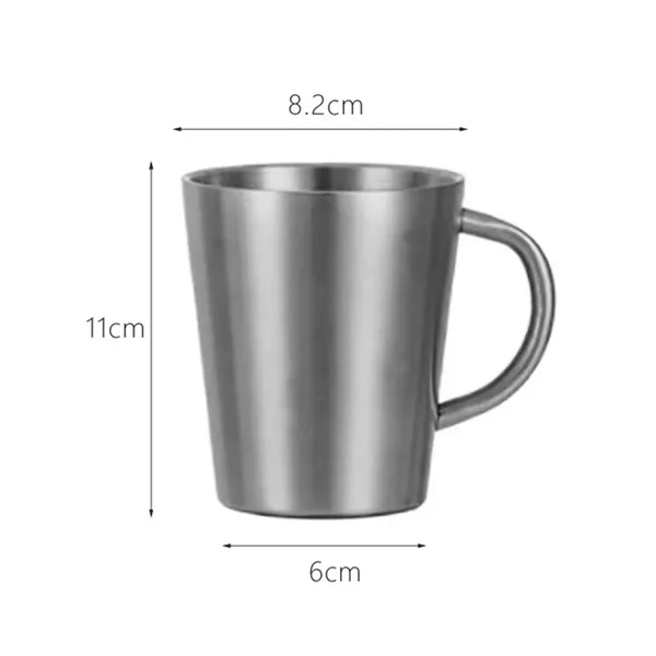 10oz Stainless Steel Coffee Cup with Handle - 10oz Stainless Steel Coffee Cup with Handle - Image 1 of 2