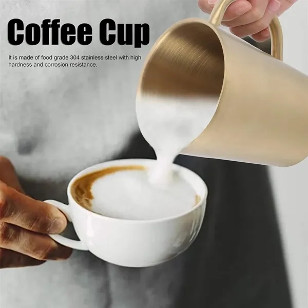 10oz Stainless Steel Coffee Cup with Handle - 10oz Stainless Steel Coffee Cup with Handle - Image 2 of 2