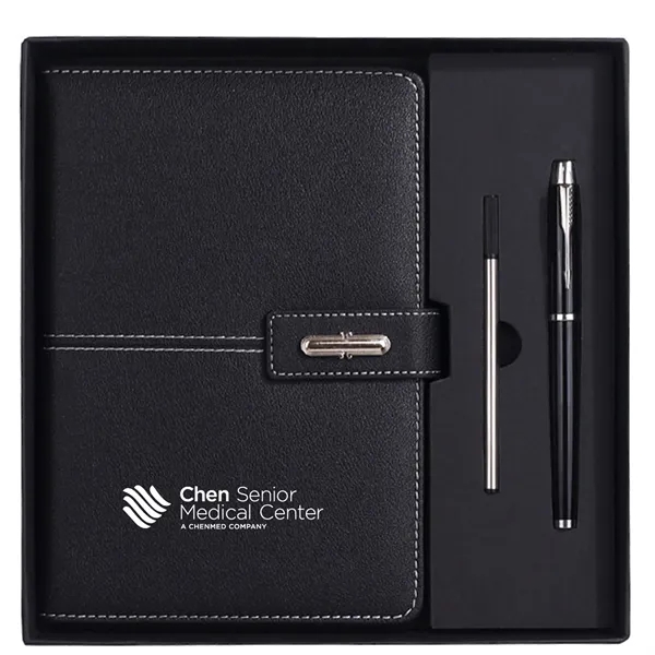 A5 Leather Notebook and Executive Pen Gift Set - A5 Leather Notebook and Executive Pen Gift Set - Image 2 of 5