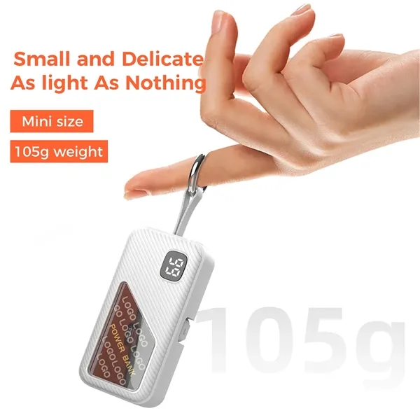 5000mAh Mini Portable Power Bank with Keychain - 5000mAh Mini Portable Power Bank with Keychain - Image 2 of 2