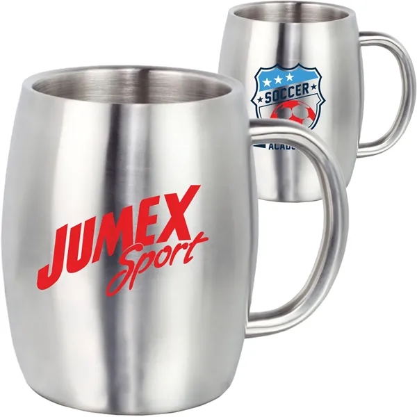 14 oz Double Wall Stainless Steel Mugs with Handles - 14 oz Double Wall Stainless Steel Mugs with Handles - Image 0 of 2