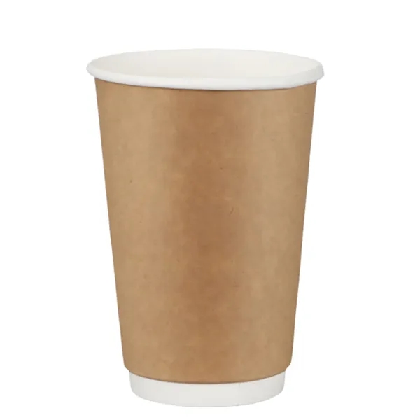 12oz Double-Layer Kraft Insulated Coffee Cup w/ Lid - 12oz Double-Layer Kraft Insulated Coffee Cup w/ Lid - Image 1 of 2