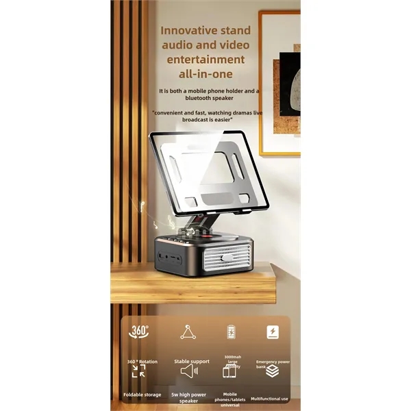 Tablet Stand with Bluetooth Speaker and power bank - Tablet Stand with Bluetooth Speaker and power bank - Image 1 of 5