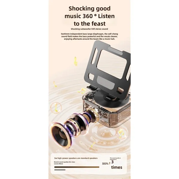 Tablet Stand with Bluetooth Speaker and power bank - Tablet Stand with Bluetooth Speaker and power bank - Image 4 of 5