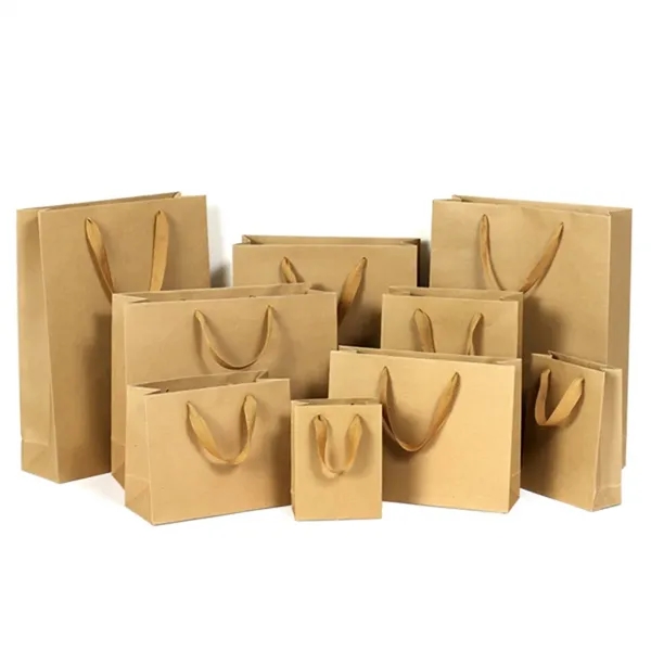 Custom Kraft Paper Tote Gift Bag with Handles - Custom Kraft Paper Tote Gift Bag with Handles - Image 4 of 5
