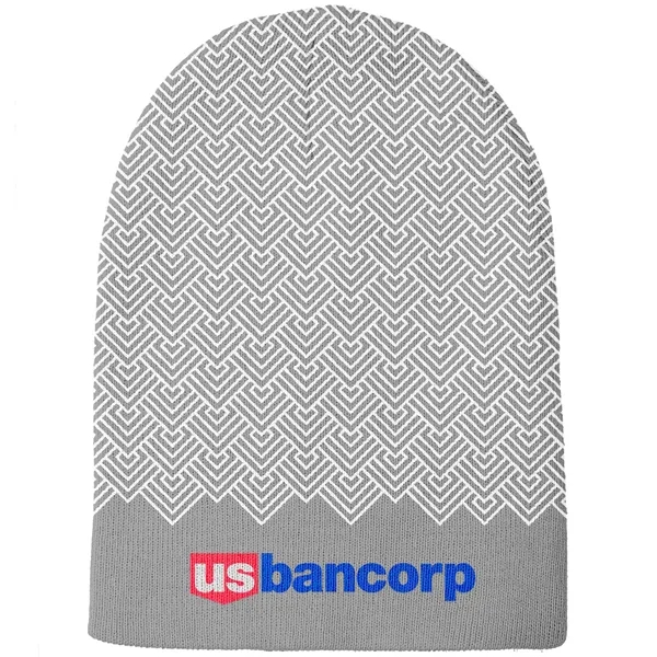 Adult Jacquard Acrylic Beanie - Adult Jacquard Acrylic Beanie - Image 5 of 5