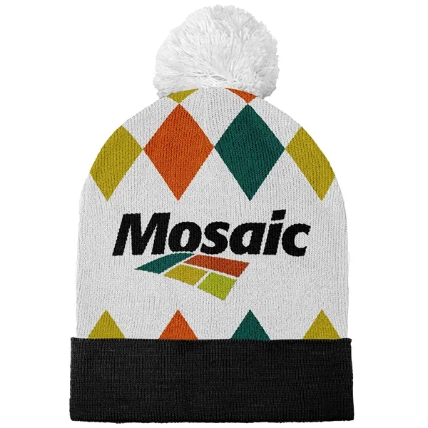 Adult Jacquard Acrylic Beanie - Adult Jacquard Acrylic Beanie - Image 2 of 5