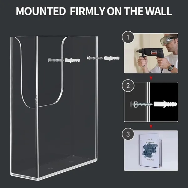 Acrylic Brochure Holder Display Stand For Wall - Acrylic Brochure Holder Display Stand For Wall - Image 2 of 3