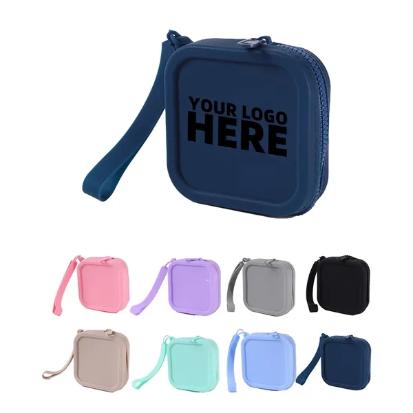 Square Silicone Cosmetic Bag - Square Silicone Cosmetic Bag - Image 0 of 8