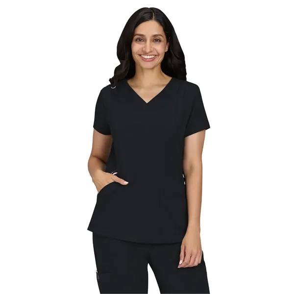 koi - Solis - Women's Ribbed 4-Pocket V-Neck Sari Top - koi - Solis - Women's Ribbed 4-Pocket V-Neck Sari Top - Image 0 of 11
