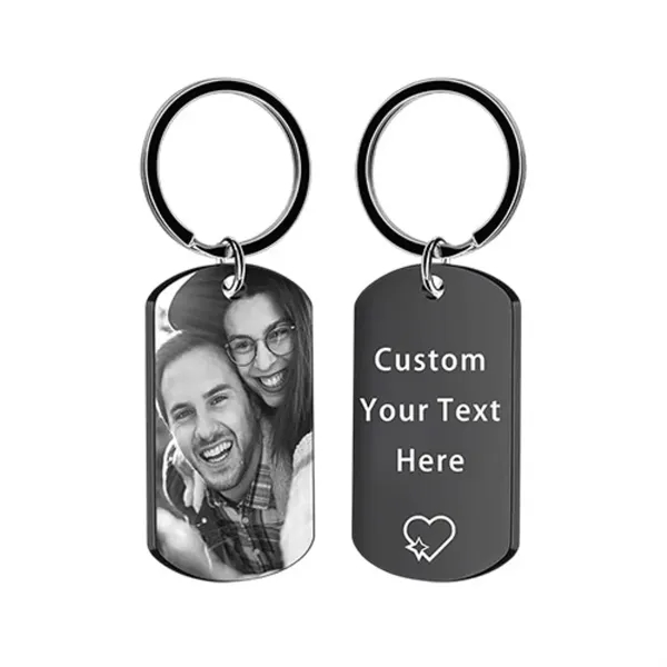 Photo Keychain With Text Unique Engraved - Photo Keychain With Text Unique Engraved - Image 3 of 6