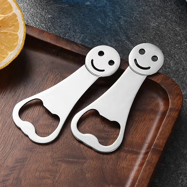 Cute Smiley Face Stainless Steel Bottle Opener - Cute Smiley Face Stainless Steel Bottle Opener - Image 1 of 1