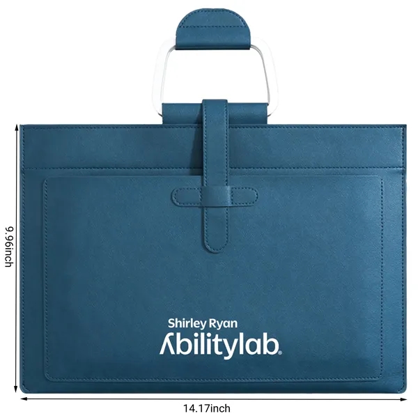 Leather A4 File Folder Document Holder With Handle - Leather A4 File Folder Document Holder With Handle - Image 3 of 6