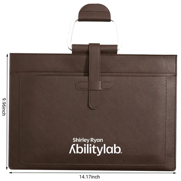 Leather A4 File Folder Document Holder With Handle - Leather A4 File Folder Document Holder With Handle - Image 4 of 6