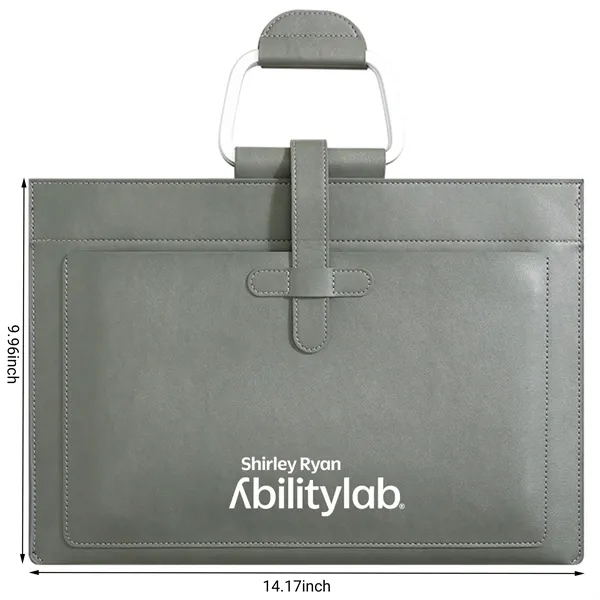 Leather A4 File Folder Document Holder With Handle - Leather A4 File Folder Document Holder With Handle - Image 5 of 6