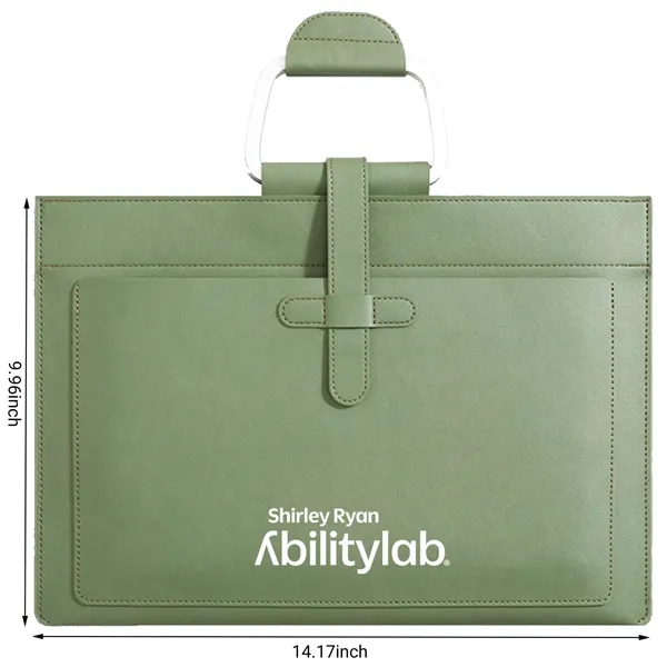 Leather A4 File Folder Document Holder With Handle - Leather A4 File Folder Document Holder With Handle - Image 6 of 6