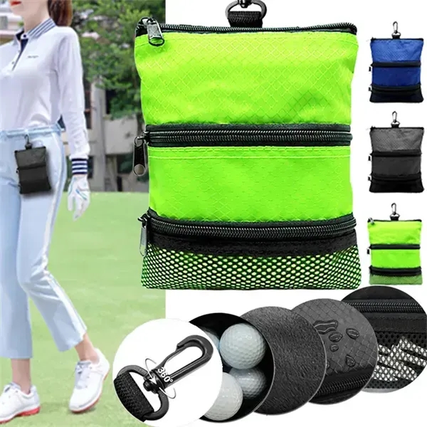 Pocket Waterproof Golf Ball Storage Tee Bag - Pocket Waterproof Golf Ball Storage Tee Bag - Image 2 of 3
