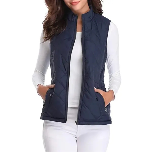 Custom Winter Fashion Women's Quilted Vest - Custom Winter Fashion Women's Quilted Vest - Image 3 of 8