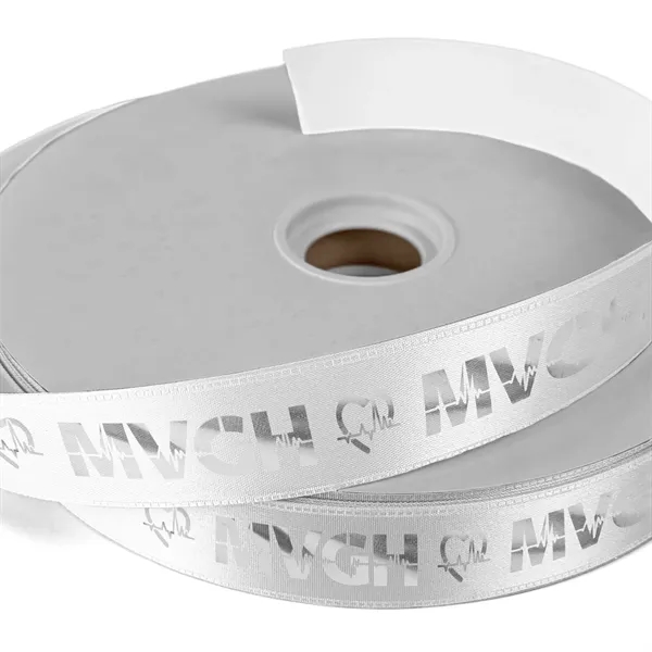 1" Badge Satin Ribbon - 50yd Roll - Foil Print - 1" Badge Satin Ribbon - 50yd Roll - Foil Print - Image 2 of 19