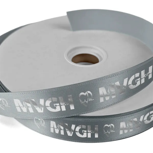 1" Badge Satin Ribbon - 50yd Roll - Foil Print - 1" Badge Satin Ribbon - 50yd Roll - Foil Print - Image 4 of 19