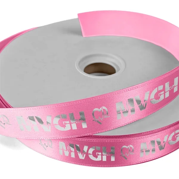 1" Badge Satin Ribbon - 50yd Roll - Foil Print - 1" Badge Satin Ribbon - 50yd Roll - Foil Print - Image 7 of 19