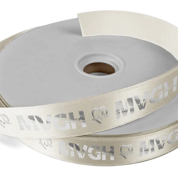 1" Badge Satin Ribbon - 50yd Roll - Foil Print - 1" Badge Satin Ribbon - 50yd Roll - Foil Print - Image 8 of 19