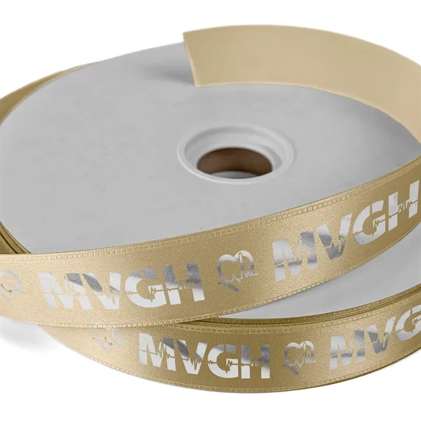 1" Badge Satin Ribbon - 50yd Roll - Foil Print - 1" Badge Satin Ribbon - 50yd Roll - Foil Print - Image 9 of 19