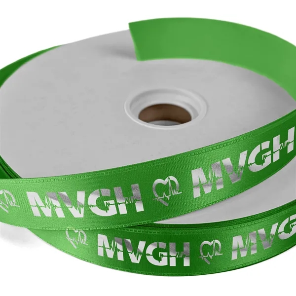 1" Badge Satin Ribbon - 50yd Roll - Foil Print - 1" Badge Satin Ribbon - 50yd Roll - Foil Print - Image 10 of 19